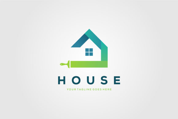 Colorful Paint House Brushes Logo: Elevating Brand Identity for Home and Construction Businesses