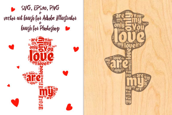 Flower with Words of Love: Elevating Digital Crafts with Typographic Art