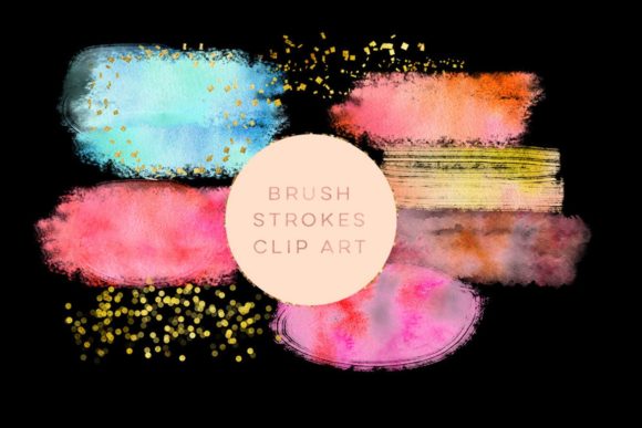 Watercolor Glitter Brushes Stroke Paint